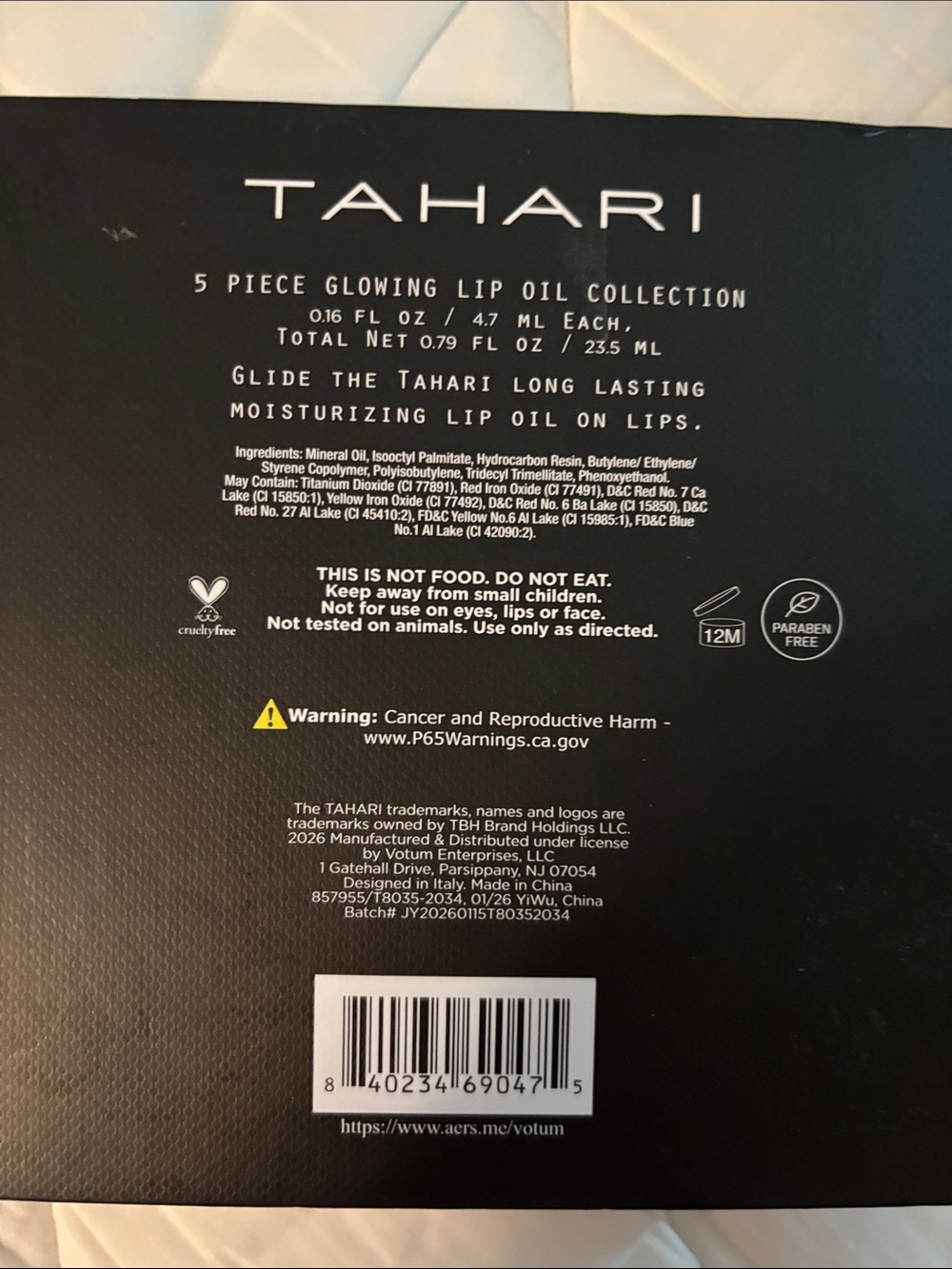 Tahari Glowing Lip Oil Set — Nude & Red Shades - Picture 2 of 4